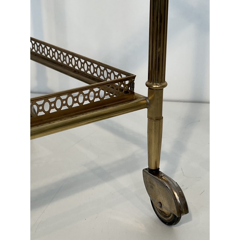 Pair of Square Drinks Trolleys with Removable Upper Trays by Maison Jansen, French Work, circa 1940