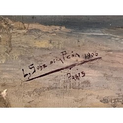 Huile sur Toile "La Femme au Cygne" de Louis Sanchez de la Pena