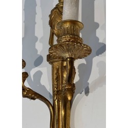 Suite de Quatre Appliques en Bronze de Style Louis XVI
