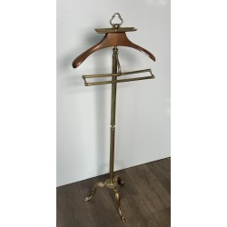 Neoclassical Brass and Wood Gentleman's Valet Stand, French Work, circa 1940