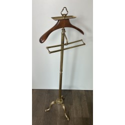 Neoclassical Brass and Wood Gentleman's Valet Stand, French Work, circa 1940