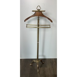 Neoclassical Brass and Wood Gentleman's Valet Stand, French Work, circa 1940