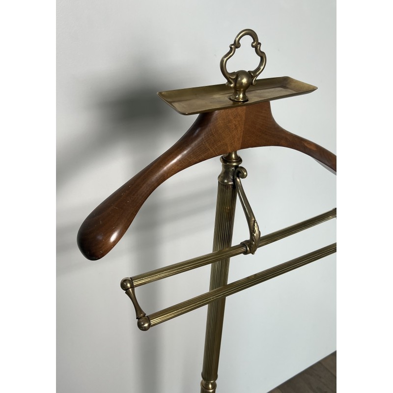 Valet de Nuit de Style Néoclassique en Laiton et Bois