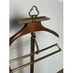 Valet de Nuit de Style Néoclassique en Laiton et Bois