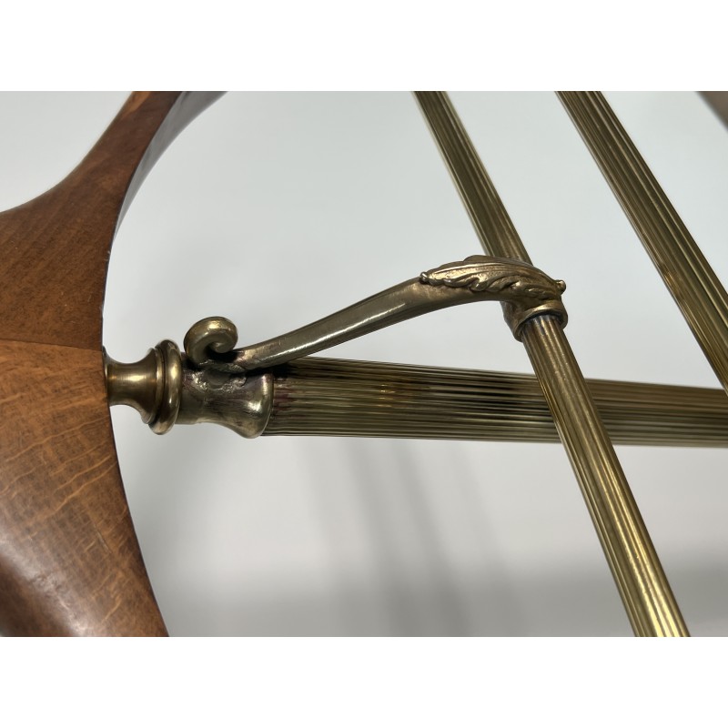 Neoclassical Brass and Wood Gentleman's Valet Stand, French Work, circa 1940
