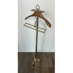 Neoclassical Brass and Wood Gentleman's Valet Stand, French Work, circa 1940