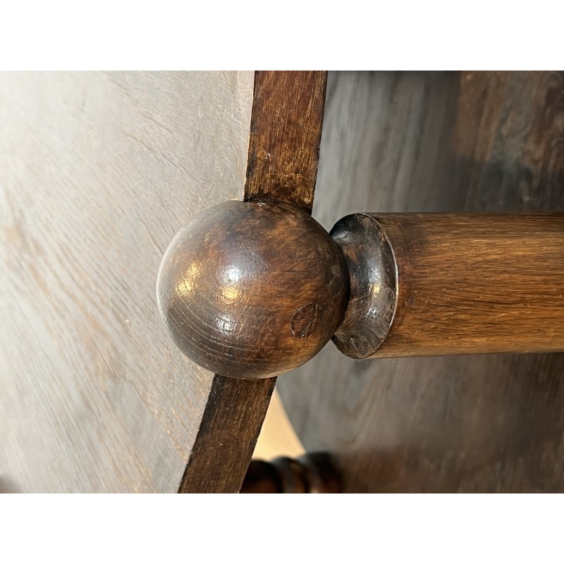 Brutalist Solid Oak Coffee Table by Charles Dudouyt, French Work, circa 1940-1950