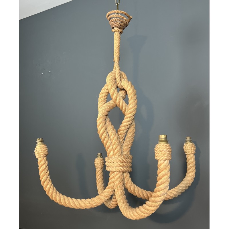 Lustre en Corde en Forme d'Ancre par Adrien Audoux & Frida Minet, Travail Français, vers 1950