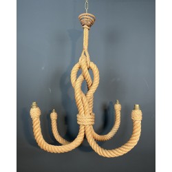 Lustre en Corde en Forme d'Ancre par Adrien Audoux & Frida Minet, Travail Français, vers 1950