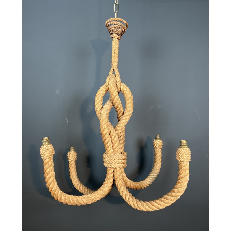 Lustre en Corde en Forme d'Ancre par Adrien Audoux & Frida Minet, Travail Français, vers 1950