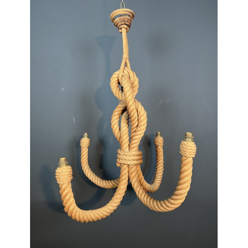 Lustre en Corde en Forme d'Ancre par Adrien Audoux & Frida Minet, Travail Français, vers 1950