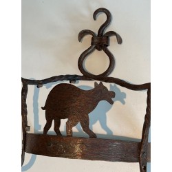 Paire d'Appliques en Fer Forgé Représentant des  Animaux