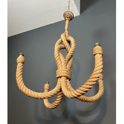 Rope Anchor Chandelier by Adrien Audoux & Frida Minet, French Work, circa 1950