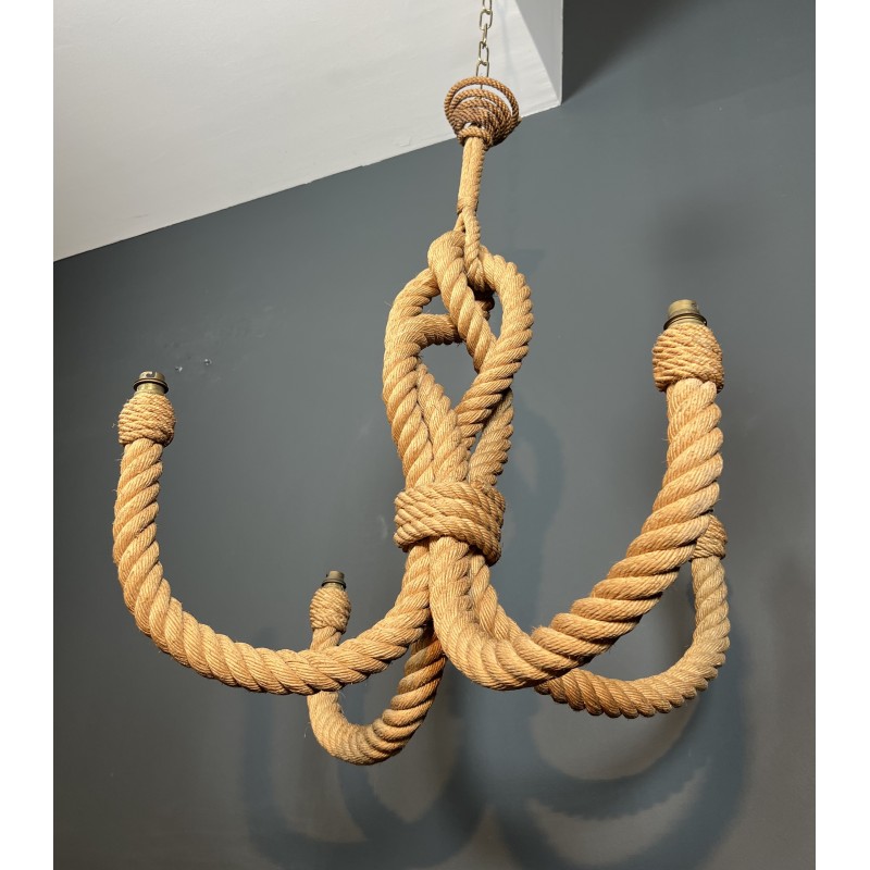 Rope Anchor Chandelier by Adrien Audoux & Frida Minet, French Work, circa 1950