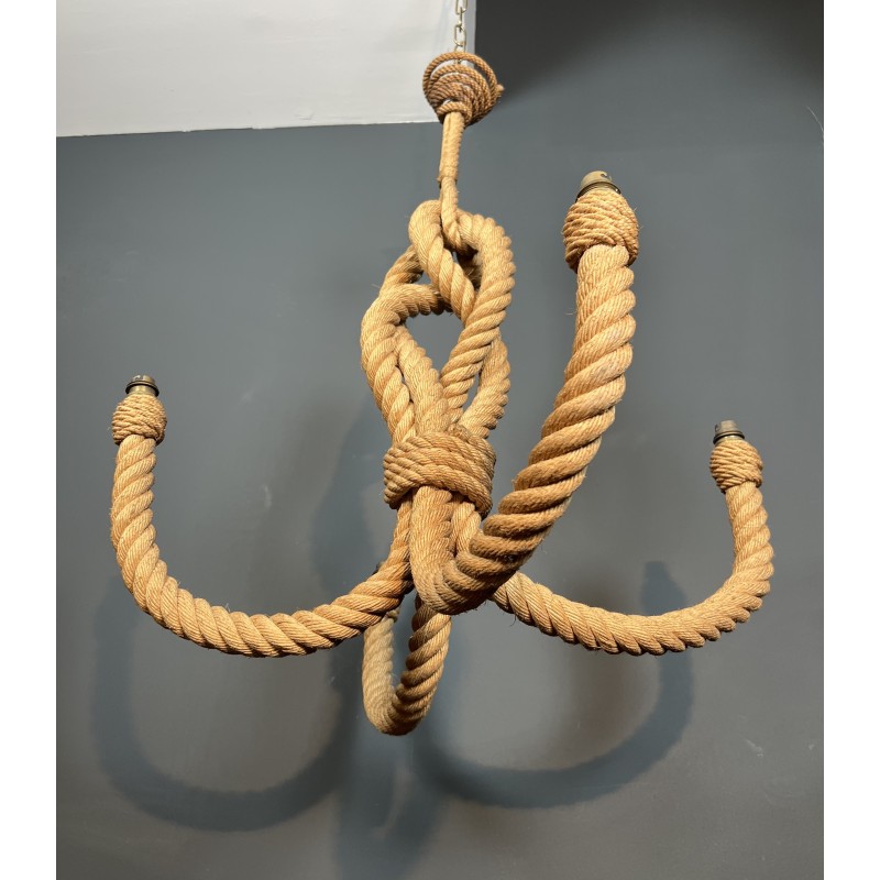 Rope Anchor Chandelier by Adrien Audoux & Frida Minet, French Work, circa 1950