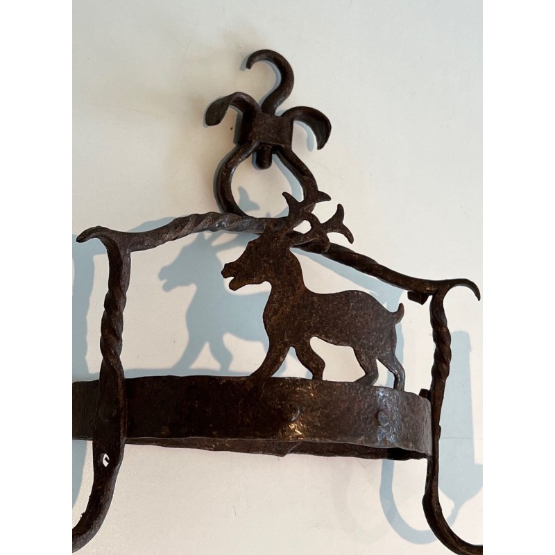 Pair of Wrought Iron Wall lights Showing Animals