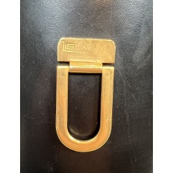Corbeille de Bureau en Cuir Noir et Laiton dans le Goût de Jacques Adnet, Travail Français, vers 1970