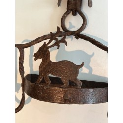 Pair of Wrought Iron Wall lights Showing Animals