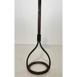 Steel and Leather Ashtray on Stand by Jacques Adnet, French Work, circa 1950