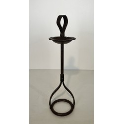 Steel and Leather Ashtray on Stand by Jacques Adnet, French Work, circa 1950