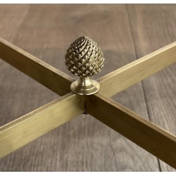 Neoclassical Round Brass Coffee Table with Carrara Marble Top by Maison Jansen, French Work, circa 1940