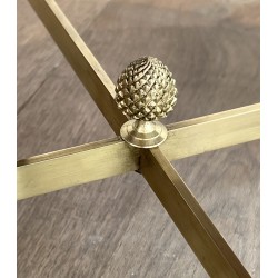Neoclassical Round Brass Coffee Table with Carrara Marble Top by Maison Jansen, French Work, circa 1940