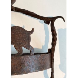 Paire d'Appliques en Fer Forgé Représentant des  Animaux