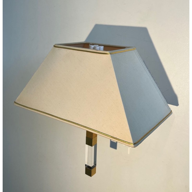 Pair of Lucite and Gilt Wall Sconces