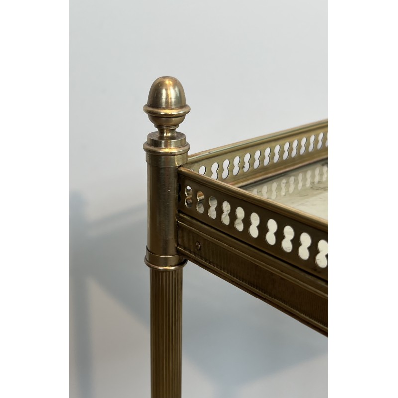Neoclassical Brass Side Table with Double Églomisé Mirror Tops by Maison Jansen, circa 1940
