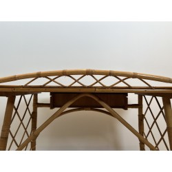 Modernist Rattan Desk by Louis Sognot, French Work, circa 1950