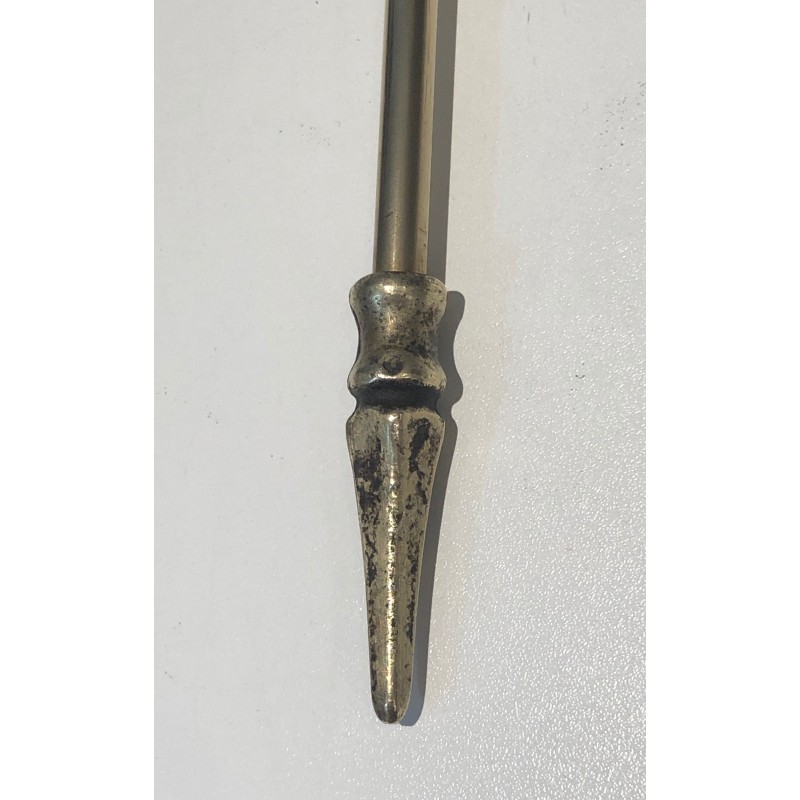 Neoclassical Style Brass Fireplace Tools, French Work, circa 1970