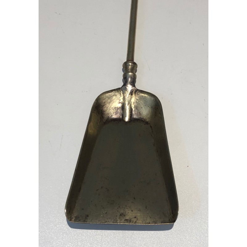 Neoclassical Style Brass Fireplace Tools, French Work, circa 1970