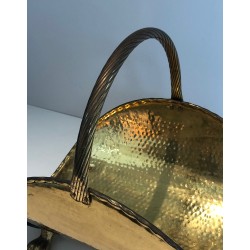 Porte-Bûches en Laiton de Style Néoclassique à Pieds Griffes, Travail Français, vers 1970
