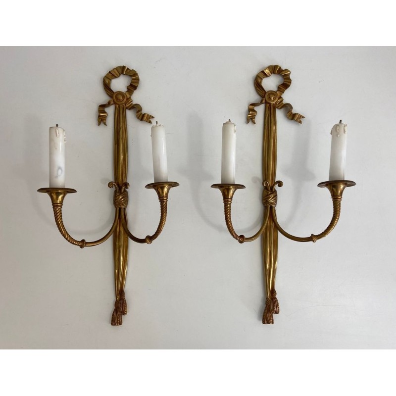 Paire d'Appliques en Bronze de Style Louis XVI