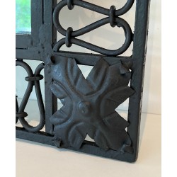 Large Rounded Top Wrought Iron Mirror, French Work, circa 1940