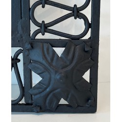 Large Rounded Top Wrought Iron Mirror, French Work, circa 1940