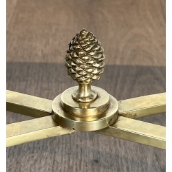 Large Neoclassical Brass Coffee Table with Églomisé Mirror Top by Maison Jansen, French Work, circa 1940