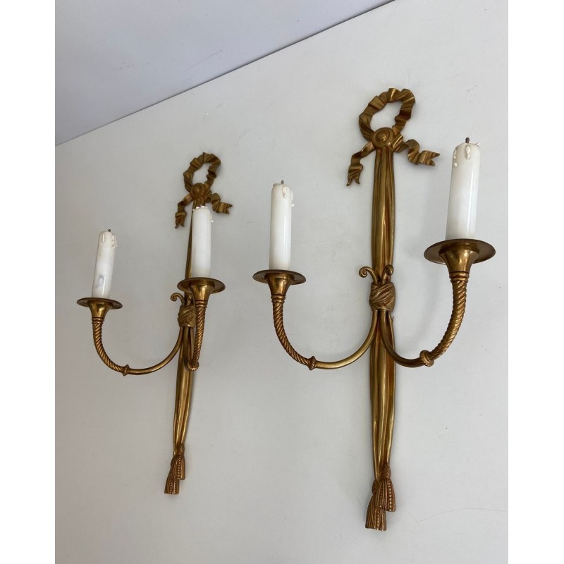 Pair of Louis the 16th Style Bronze Wall Lights