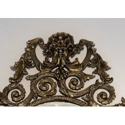 Importante Paire d'Appliques de Style Louis XIV en Bronze et Miroir 