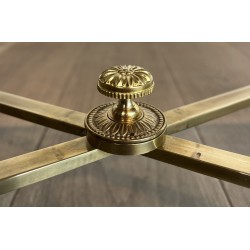 Table Basse Néoclassique en Laiton et Marbre de Carrare, Maison Jansen, Travail Français, vers 1940