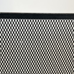 Neoclassical Steel, Brass and Mesh Fireplace Screen with Bronze Pine Cones, French Work, circa 1940
