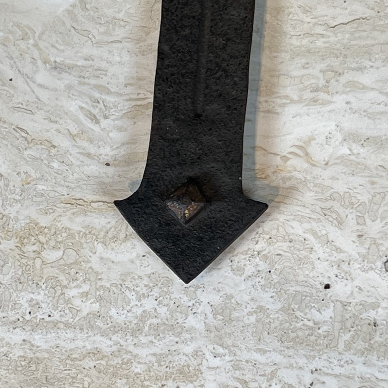 Pair of Gothic Style Wrought Iron Wall Lights with Coat of Arms and 2 Light Arms, French Work, circa 1940