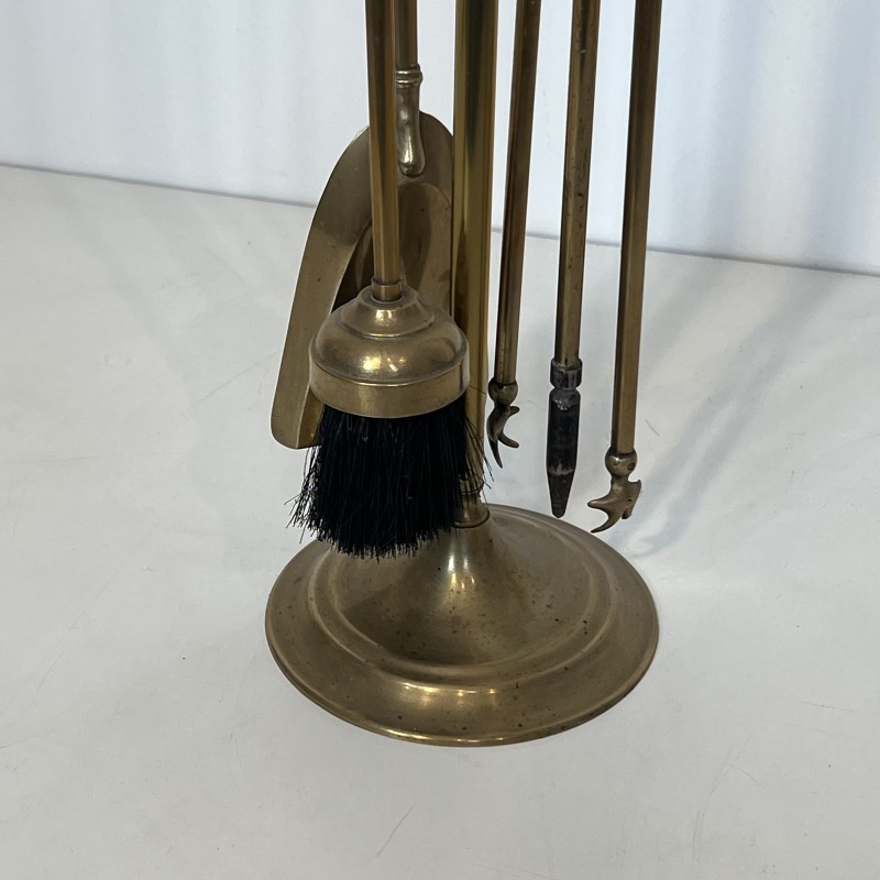 Brass Duck Head Fireplace Tools in the Style of Maison Jansen, French Work, circa 1970