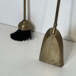 Nécessaire de Feu en Laiton à Têtes de Canards, dans le Goût de Maison Jansen, vers 1970