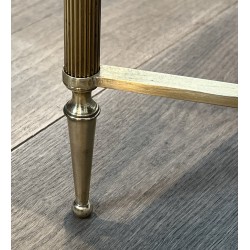 Neoclassical Brass Coffee Table with Green Marble Top by Maison Jansen, French Work, circa 1940