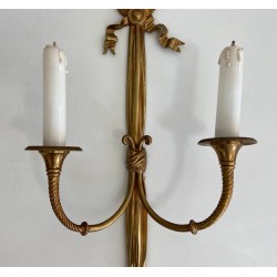 Paire d'Appliques en Bronze de Style Louis XVI