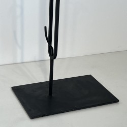 Nécessaire de Feu Design en Métal Laqué Noir et Laiton, Travail Français, vers 1970