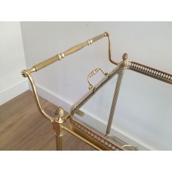 Neoclassical Brass Drinks Trolley with Removable Trays by Maison Jansen, French Work, circa 1940