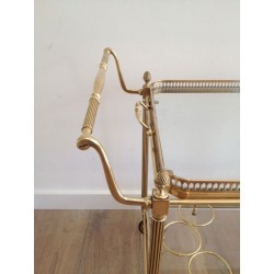 Neoclassical Brass Drinks Trolley with Removable Trays by Maison Jansen, French Work, circa 1940