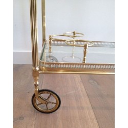 Neoclassical Brass Drinks Trolley with Removable Trays by Maison Jansen, French Work, circa 1940